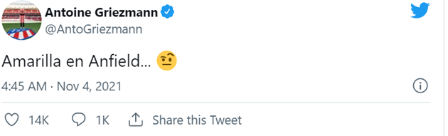 Bức xúc, Griezmann tố trọng tài thiên vị cho Liverpool