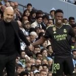 Pep Guardiola trêu Vinicius khi Real không lên nổi bóng