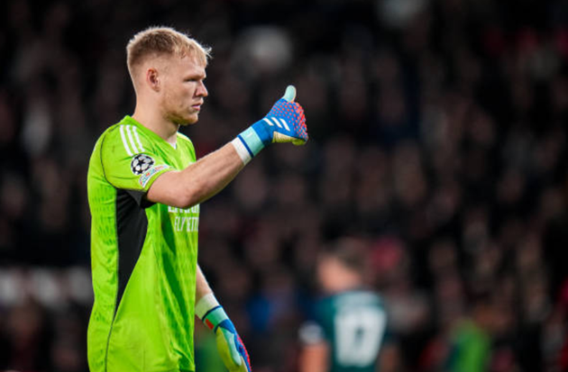 Phản ứng của đồng đội khi Ramsdale trình làng Champions League